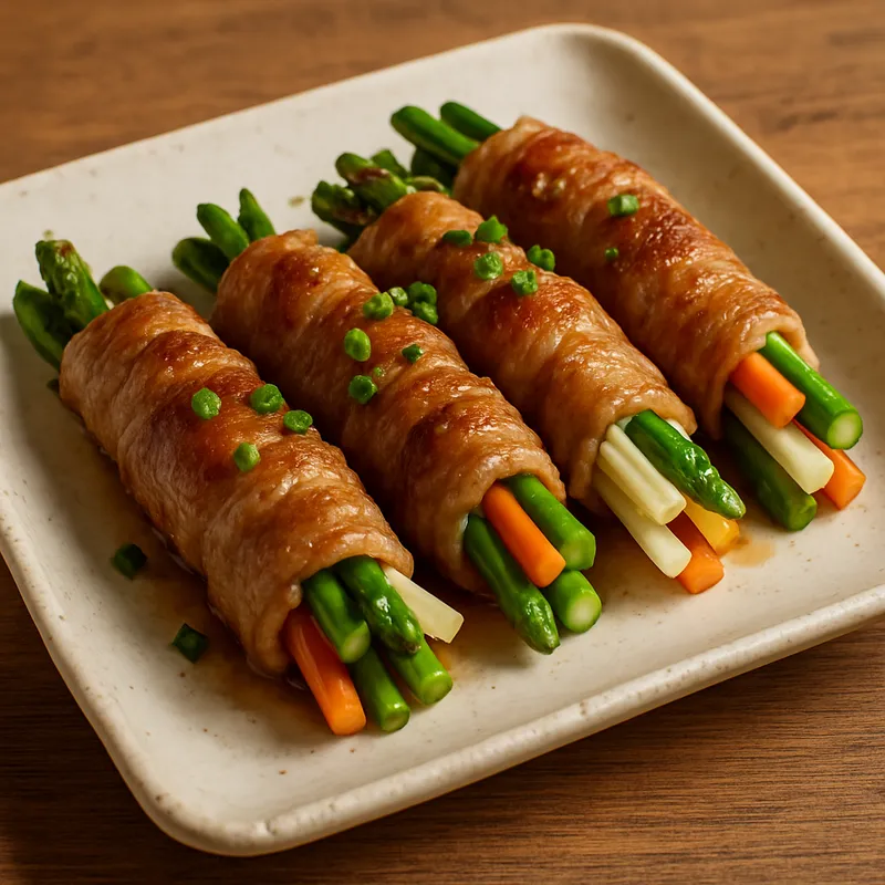 Niku Maki (Fleisch-gewickeltes Gemüse)