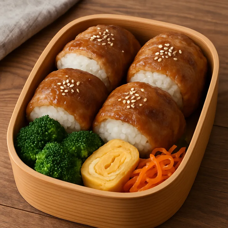 Nikumaki Onigiri Bento (Fleischgewickelte Reisbällchen)