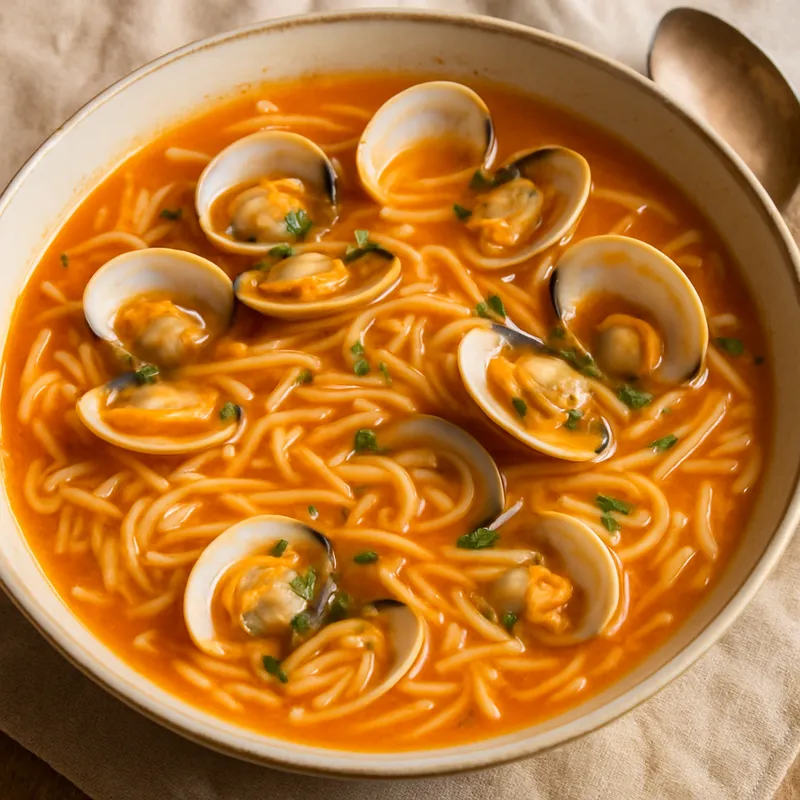 Nudelsuppe mit Venusmuscheln (Sopa De Fideos Con Almejas)