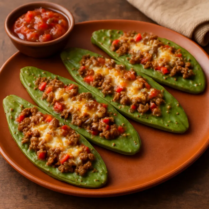 Nopales Rellenos (Gefüllte Kaktusblätter)