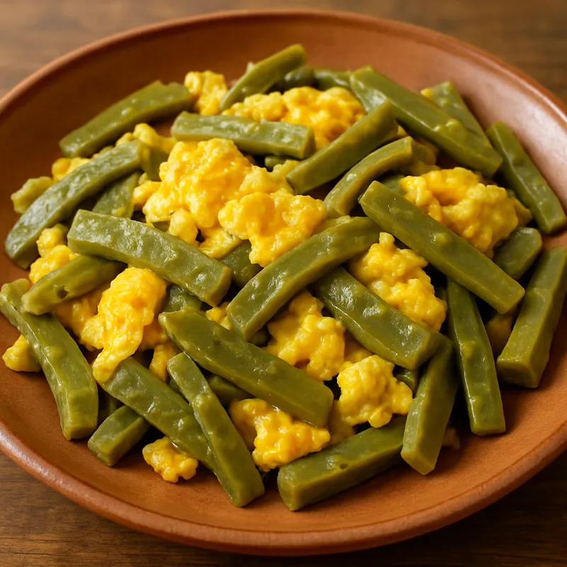 Nopales mit Eiern (Kaktus mit Eiern)