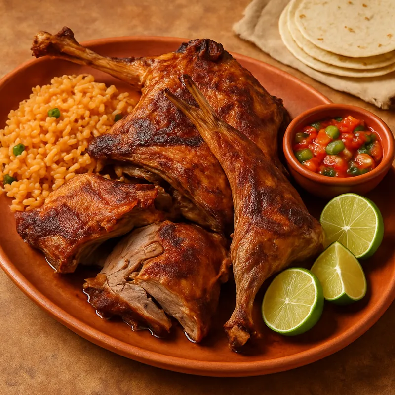 Nuevo León Cabrito al Pastor (Gebratenes Spanferkelziege aus Nuevo León)