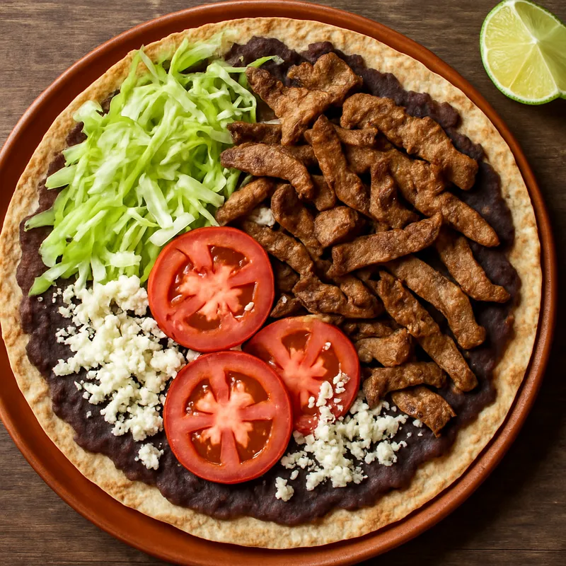 Oaxacanische Tlayuda (Mexikanische große knusprige Tortilla)