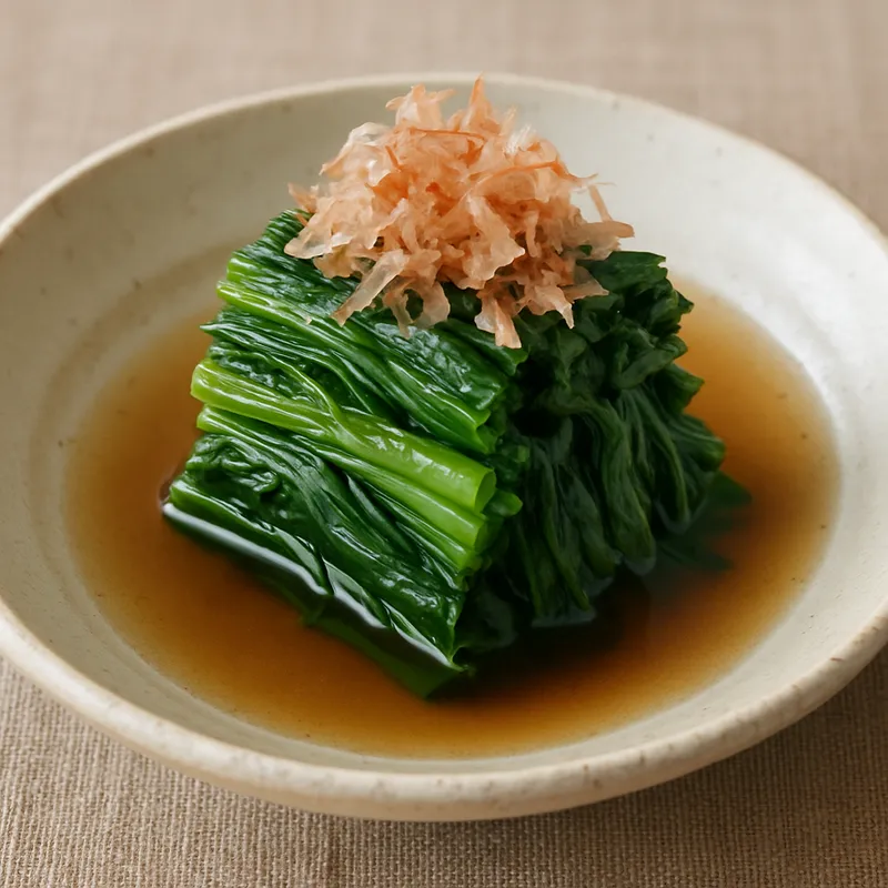 Ohitashi (Blanchiertes Grüngemüse in Dashi)