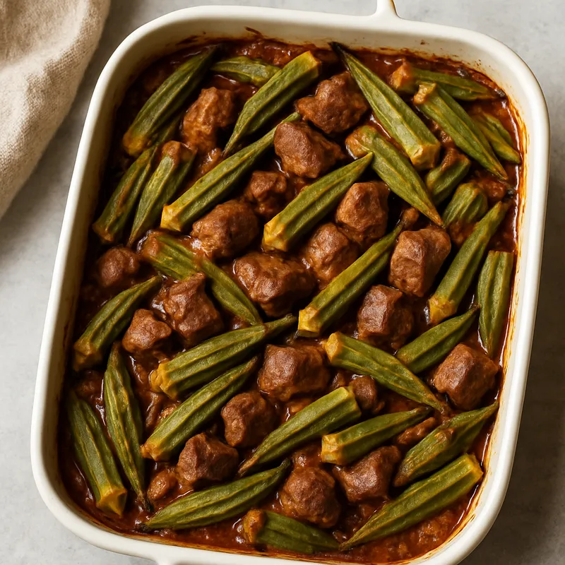 Okra-Lamm-Auflauf