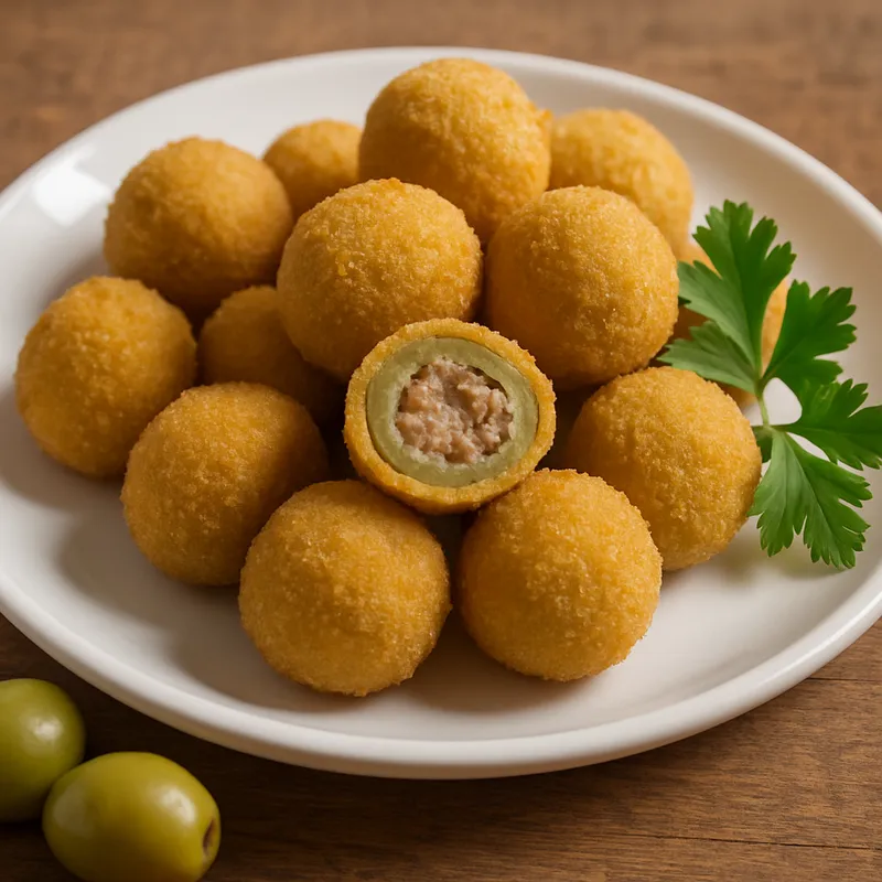 Olive Ascolane (Gefüllte frittierte Oliven)
