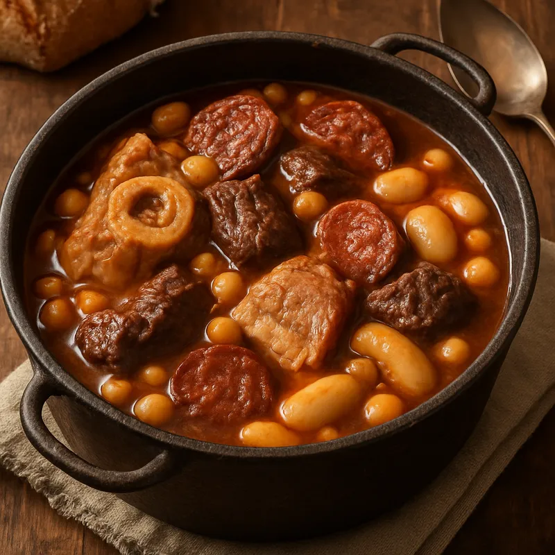 Olla Podrida (Herzhafter Fleisch- und Bohneneintopf)