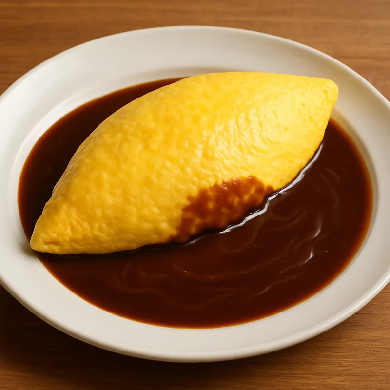 Omelett mit Demi-glace-Sauce