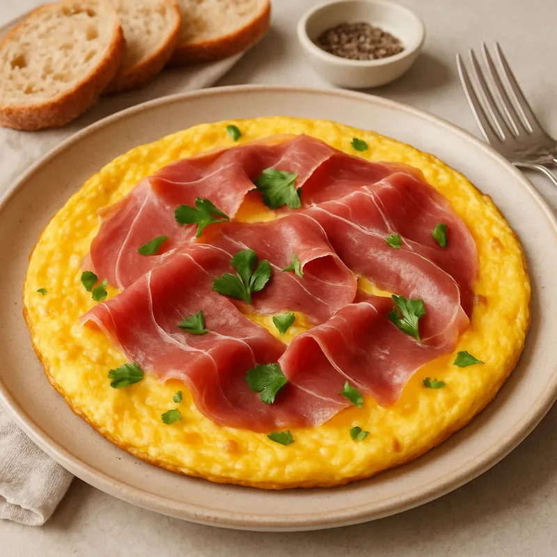Omelett mit Presunto (Portugiesischer Luftgetrockneter Schinken)