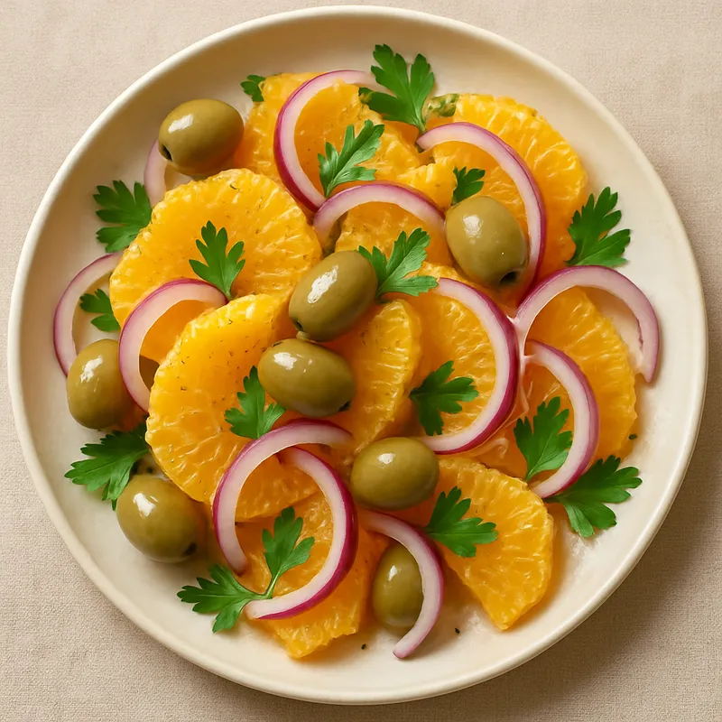 Orangen-Oliven-Salat auf sizilianische Art