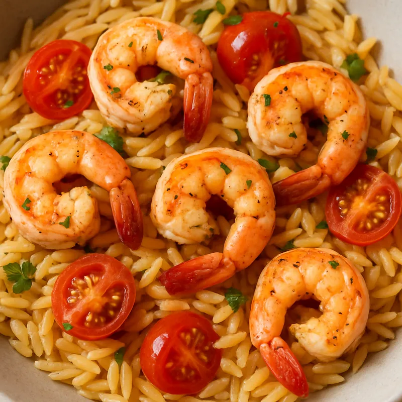 Orzo mit Garnelen
