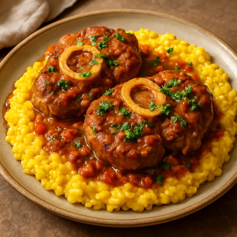 Ossobuco alla Milanese (Geschmorte Kalbshaxen nach Mailänder Art)