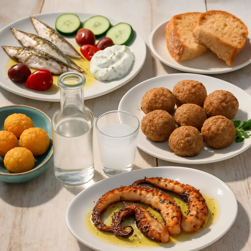 Ouzo-Meze-Tafel
