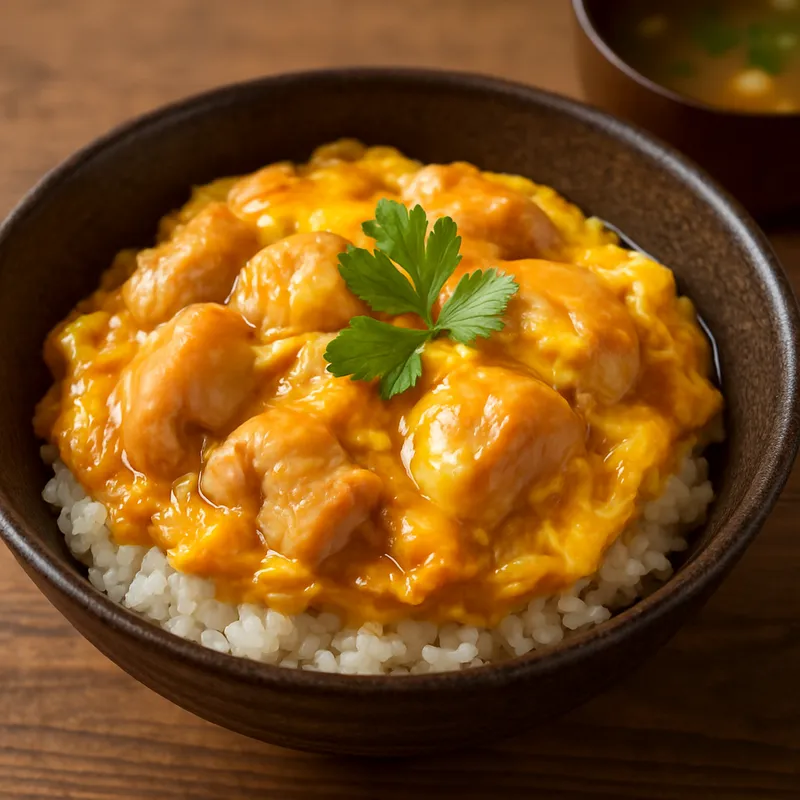 Oyakodon (Hühnchen-Ei-Reisschüssel)