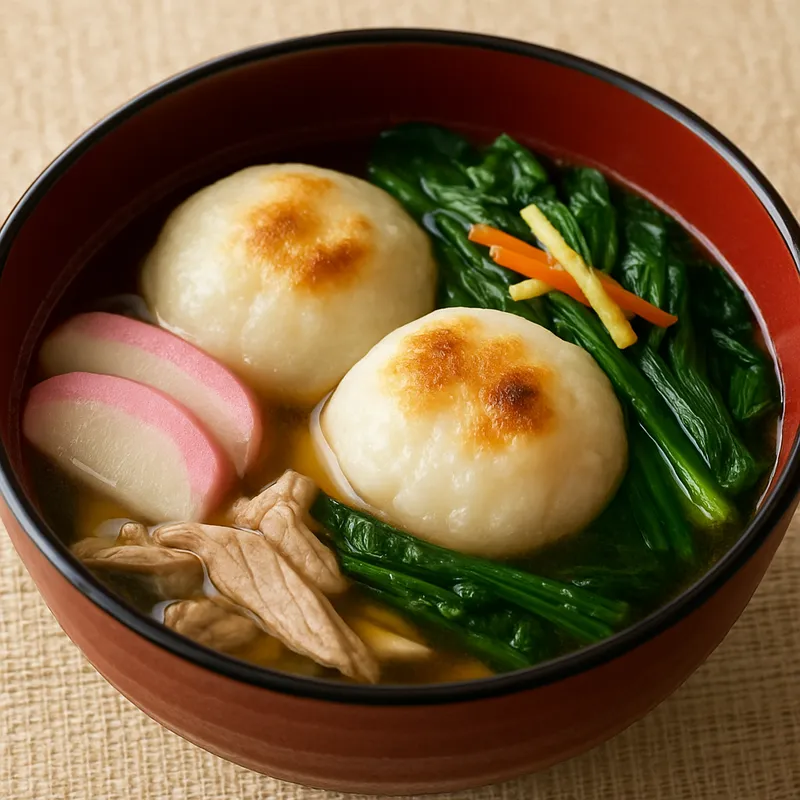 Ozoni nach Kanto-Art (Neujahrs-Mochi-Suppe)