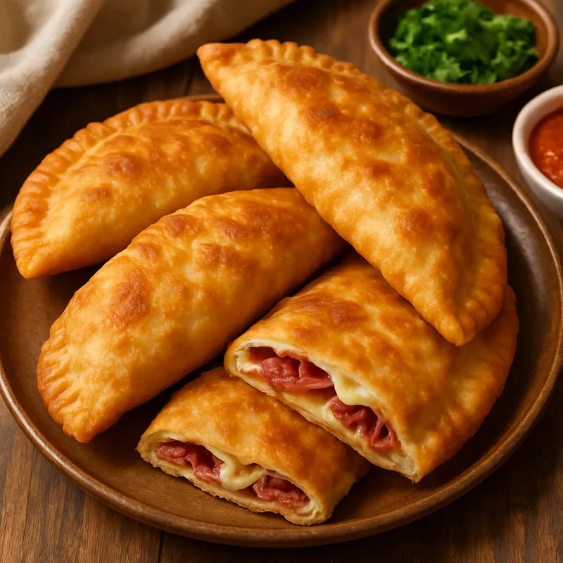 Pacanga Böreği (Gebratenes Gebäck mit Pastırma und Käse)