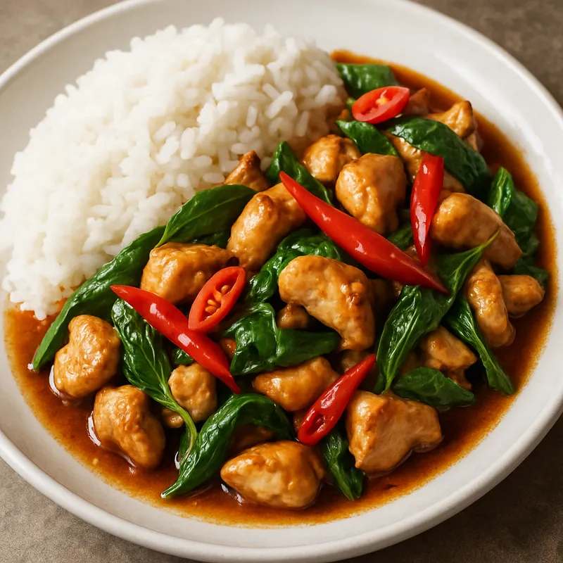 Pad Gai Pad Prik (Klassisches gebratenes Hähnchen mit Chili)