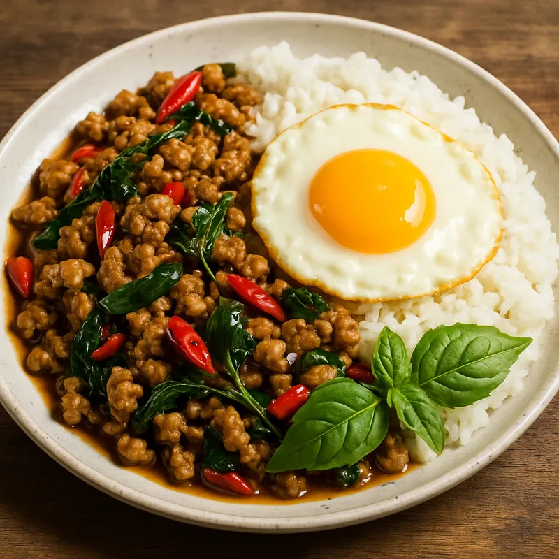 Pad Kra Pao Gai (Heiliges Basilikum Hähnchen)
