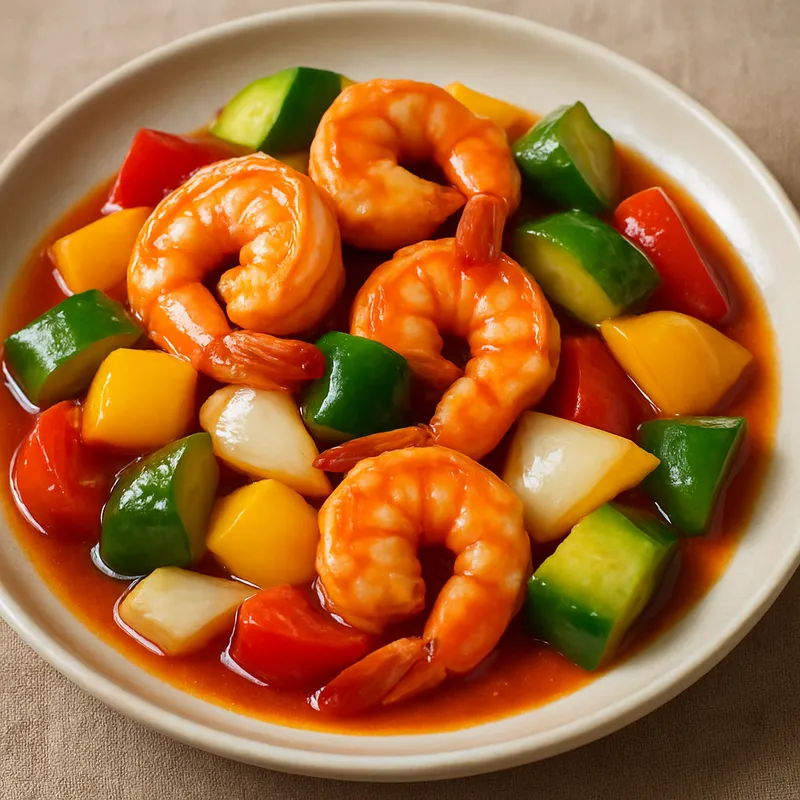 Pad Preow Wan Goong (Süß-Saure Garnelen)