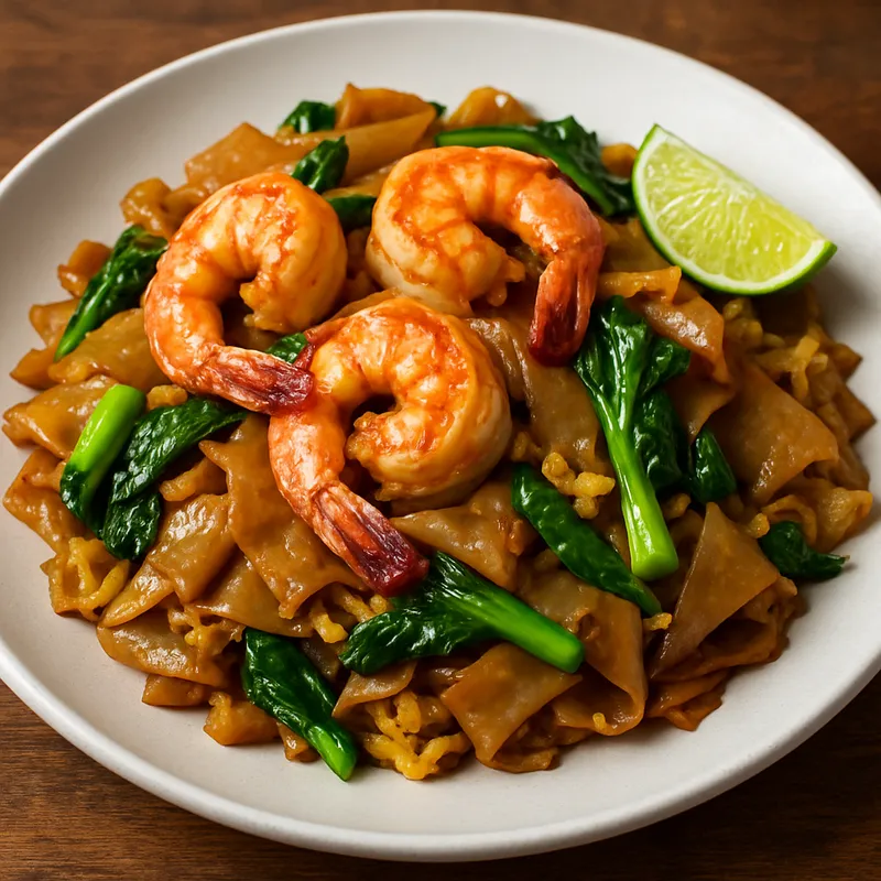 Pad See Ew mit Garnelen