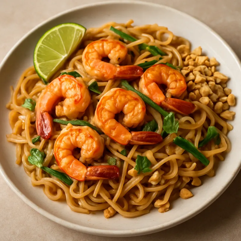 Pad Thai mit Garnelen