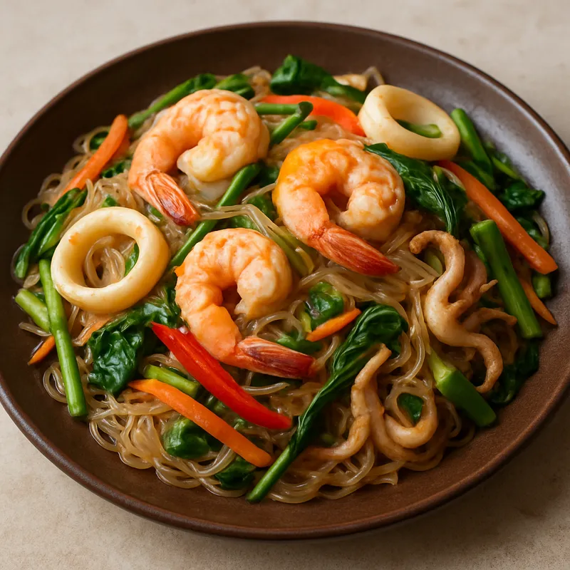 Pad Wun Sen Talay (Glasnudeln mit Meeresfrüchten)
