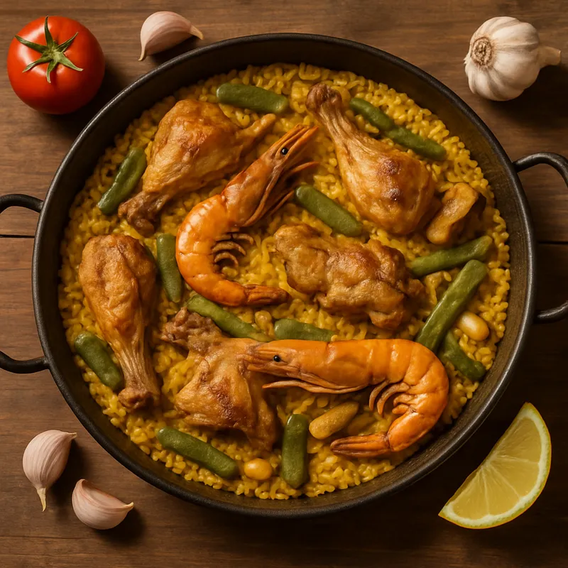 Paella Valenciana (Traditionelle Valencianische Paella)