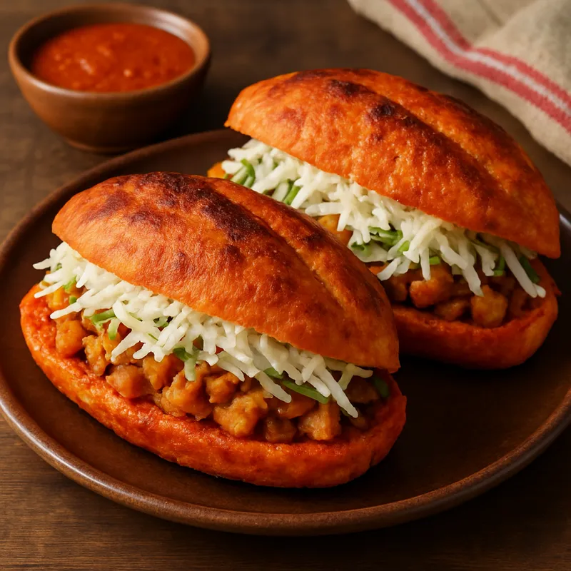 Pambazos (In Chilisauce getauchte Sandwiches)