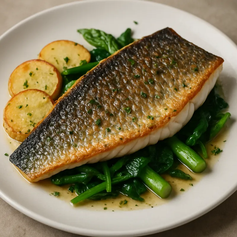 Gebratenes Wolfsbarschfilet