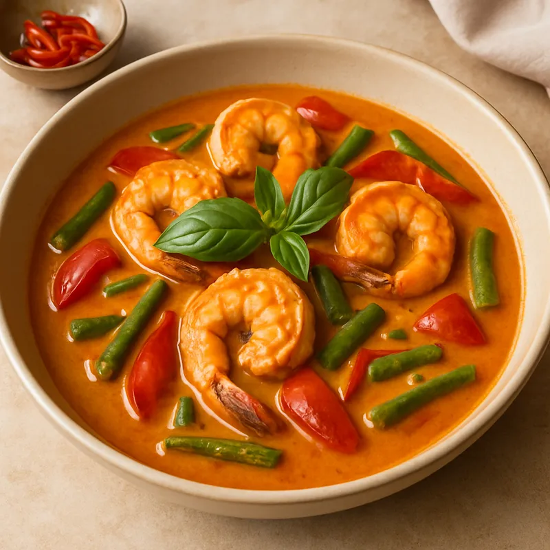 Panang Curry mit Garnelen