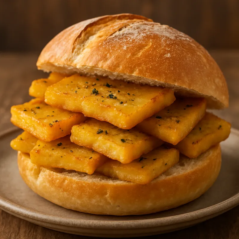 Pane e Panelle (Sizilianische Kichererbsenfladen im Brötchen)