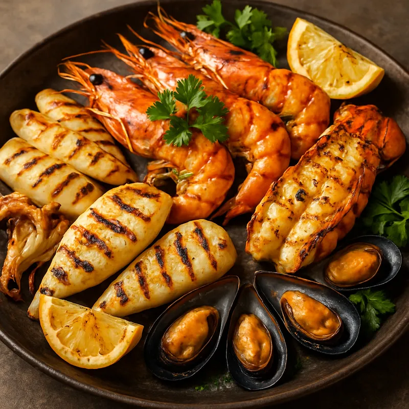 Parrillada de Mariscos (Gegrillte Meeresfrüchte-Platte)