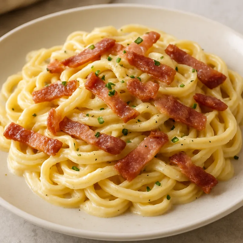 Pasta mit Mascarpone und Speck