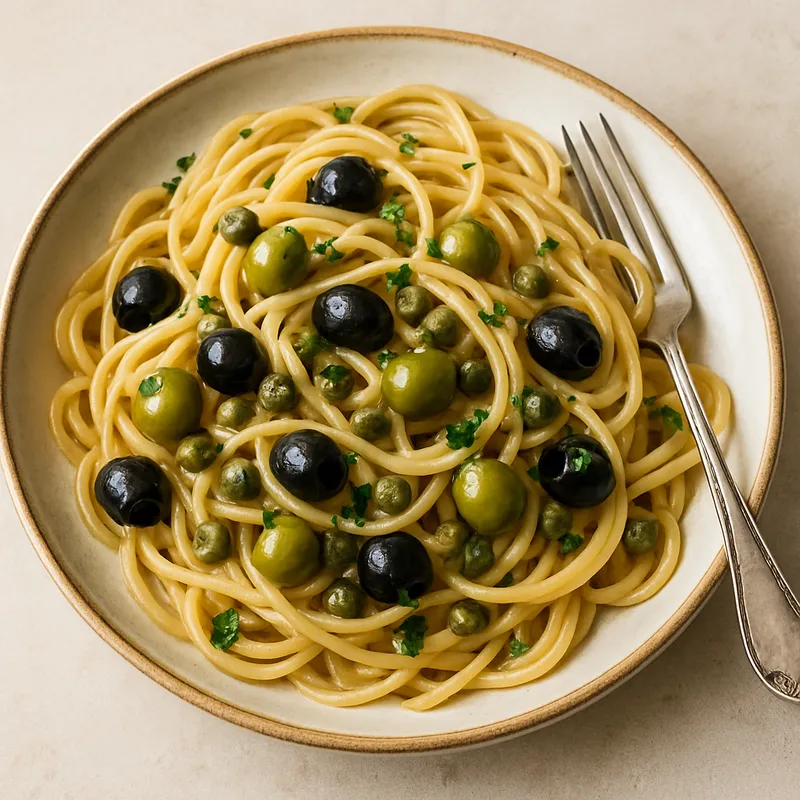 Pasta mit Oliven und Kapern