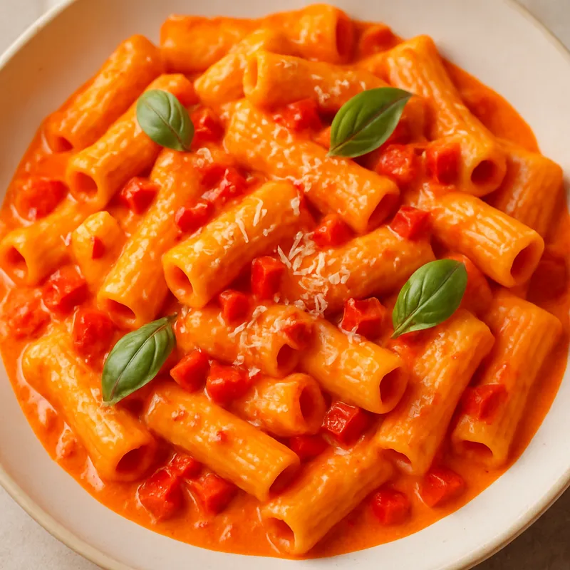 Pasta mit roter Paprikacreme