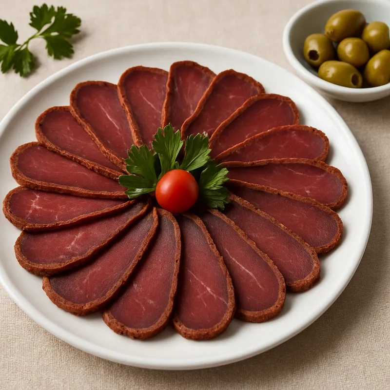Pastirma – Gewürztes türkisches Trockenfleisch als Vorspeise