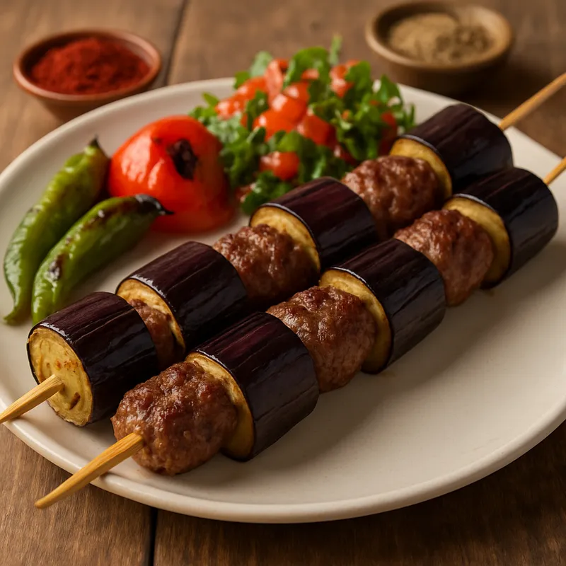 Patlıcan Kebab (Auberginen- und Fleischspieß)
