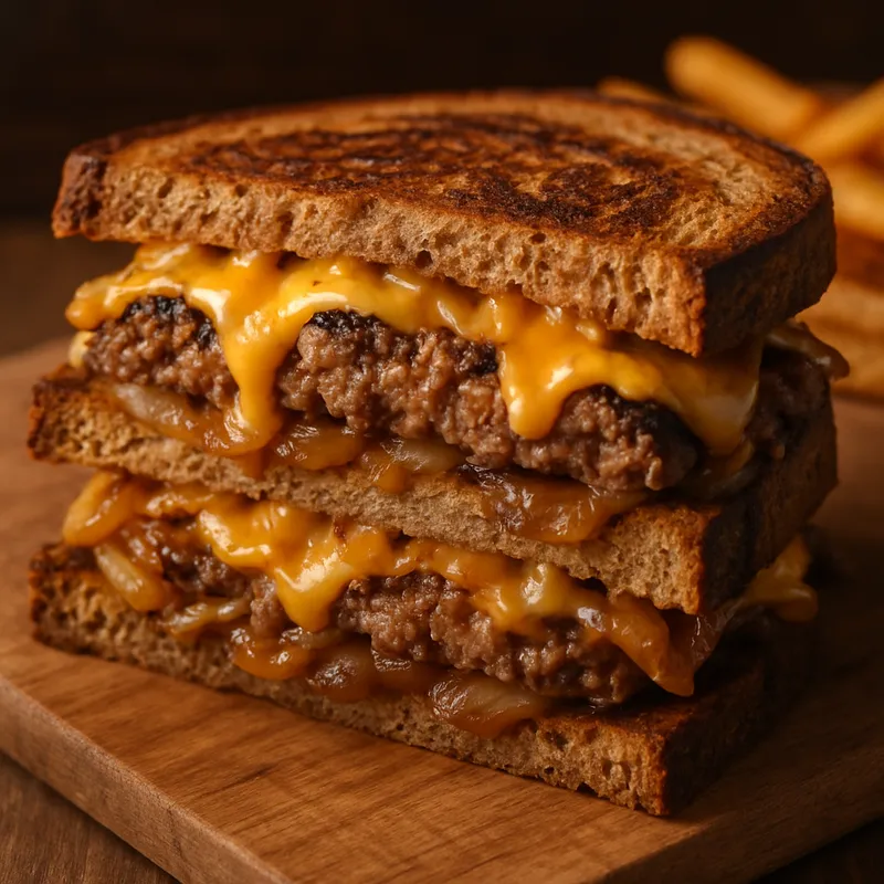Patty Melt auf Roggenbrot