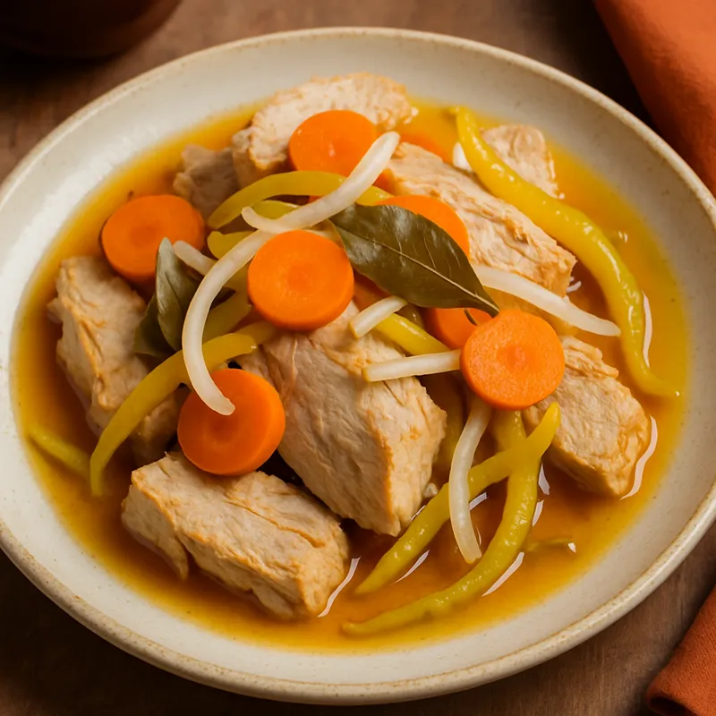 Pavo en Escabeche (Eingelegter Truthahn aus Yucatan)