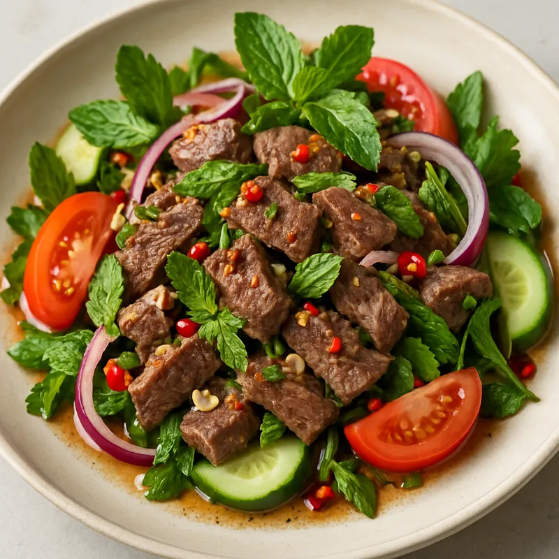 Phla Neua (Thailändischer Rindfleisch-Kräutersalat)