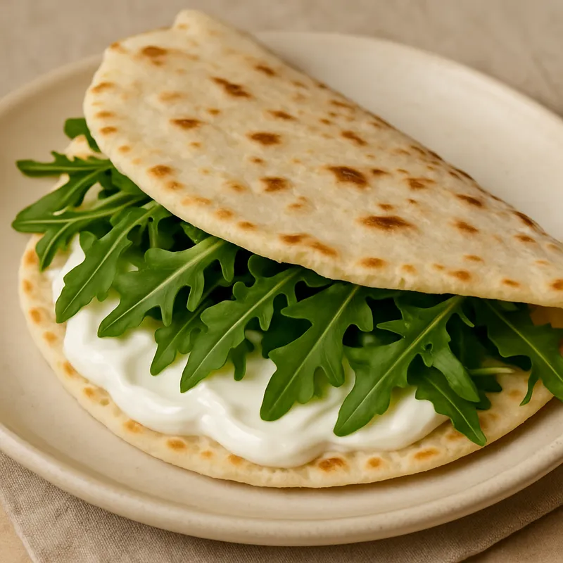 Piadina mit Squacquerone und Rucola