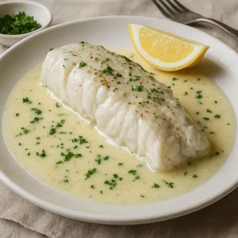 Hecht mit weißer Buttersoße