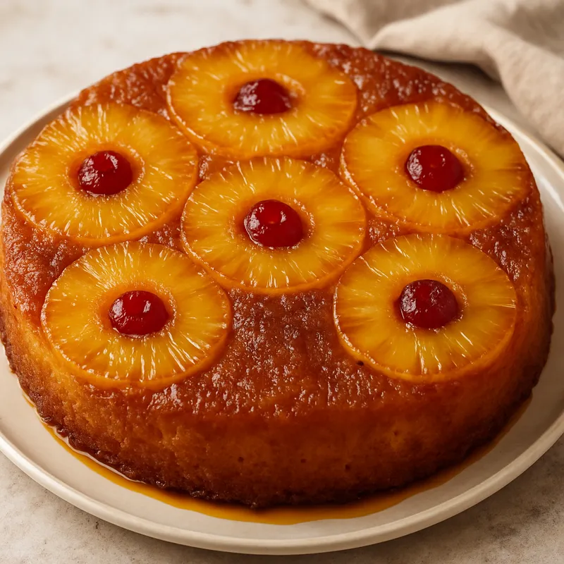 Umgestürzter Ananaskuchen