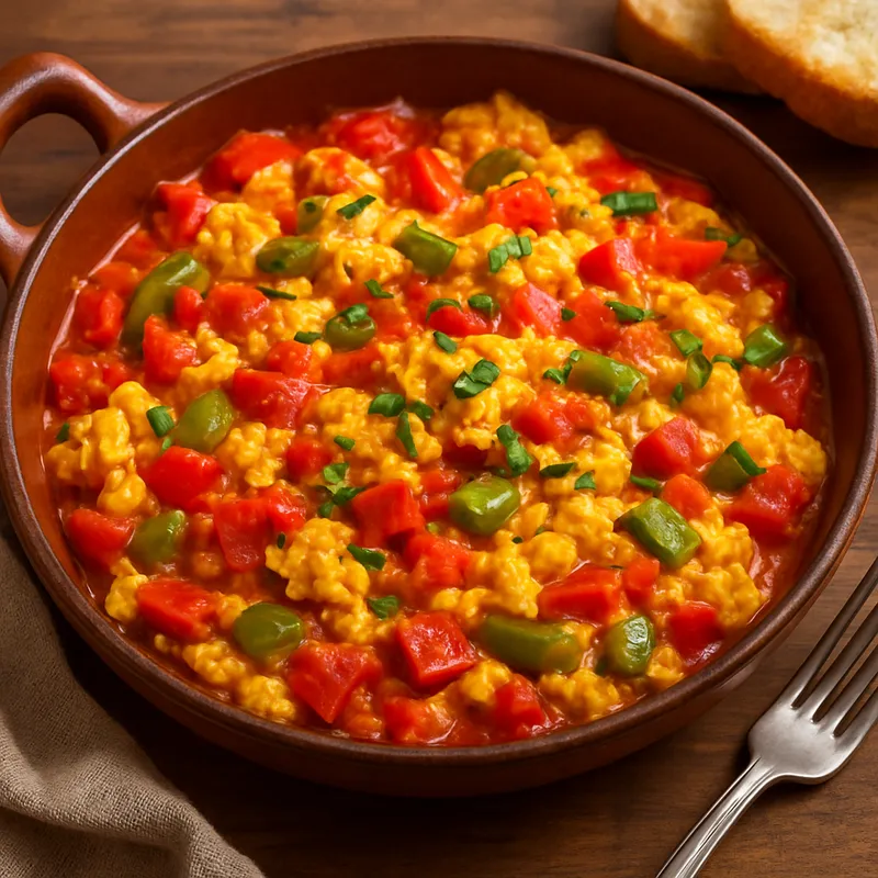 Piperada Vasca (Baskisches Paprika-Rührei)