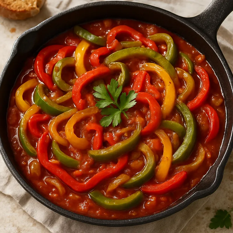 Piperrada Vasca (Baskisches Paprikagemüse)