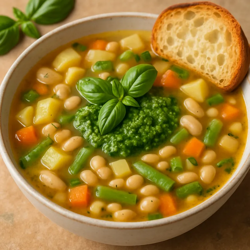 Pistou-Suppe (Basilikum-Gemüsesuppe)