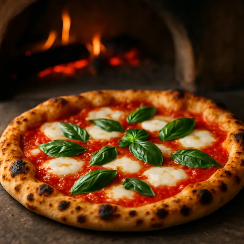 Pizza Margherita aus dem Holzofen