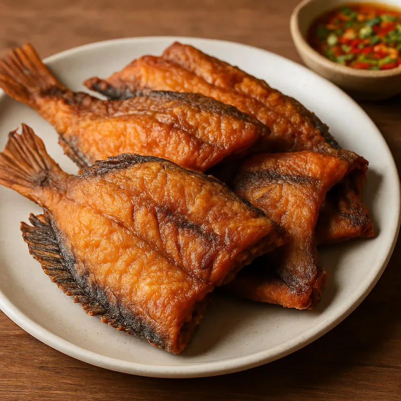Pla Ching Chang (Südthailändischer gebratener Trockenfisch)