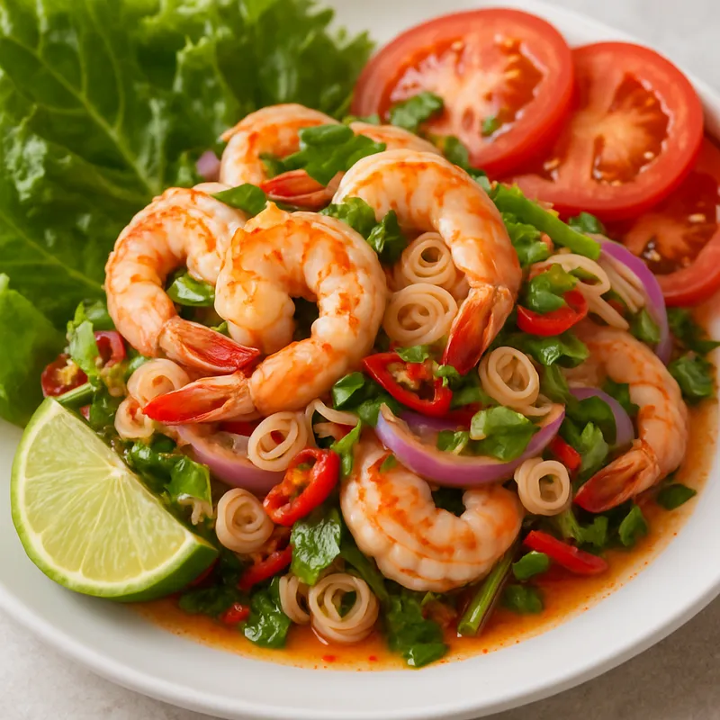Pla Goong (Scharfer Garnelensalat mit Zitronengras)