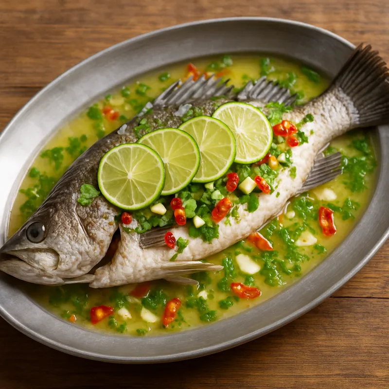Pla Neung Manao (Gedämpfter Limettenfisch)